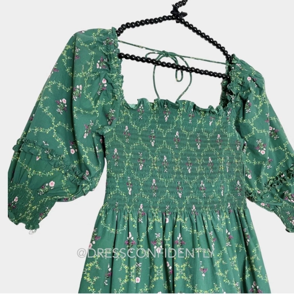 Hill House Green Floral Midi Dress - Picture 11 of 12